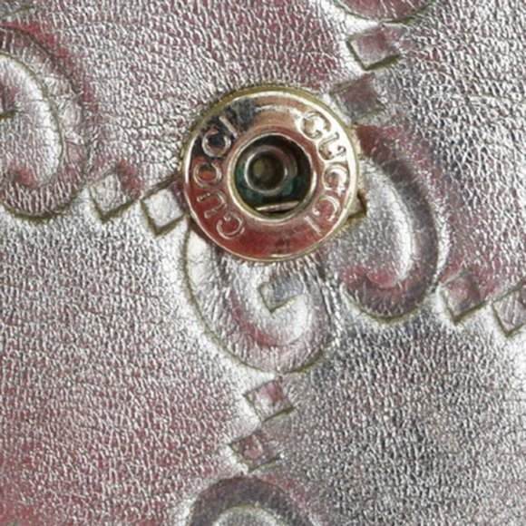 Gucci Silver Guccissima Print Leather With Goldtone Hardware Wallet - Picture 7 of 7